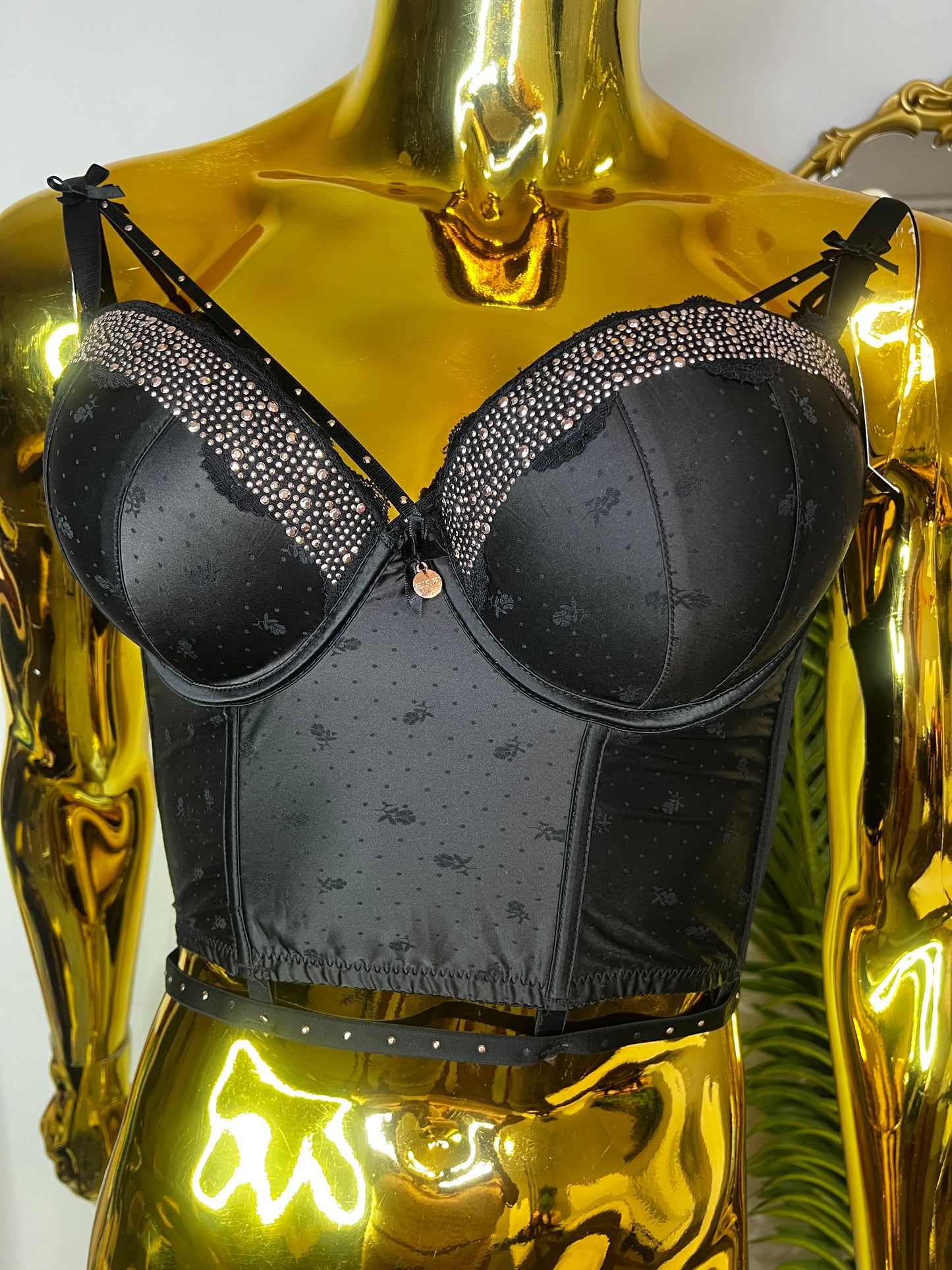 Double padded push up bra with corset