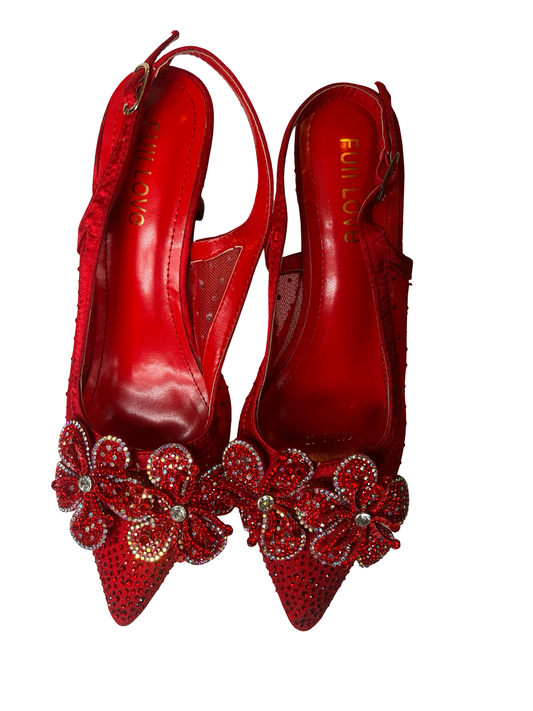 Red women fashion shoe
