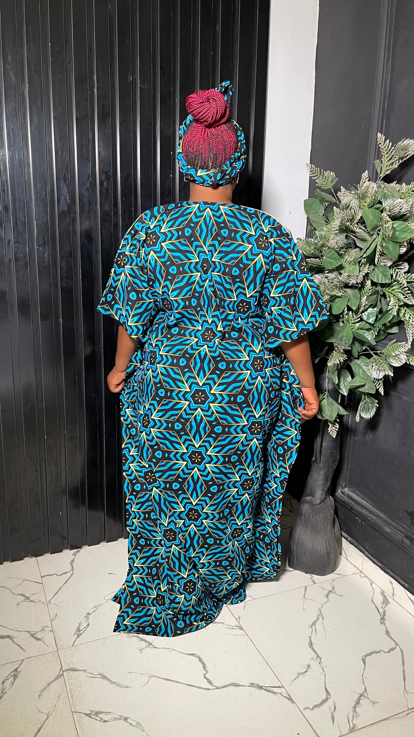 Amope Ankara bubu African dress with aso oke