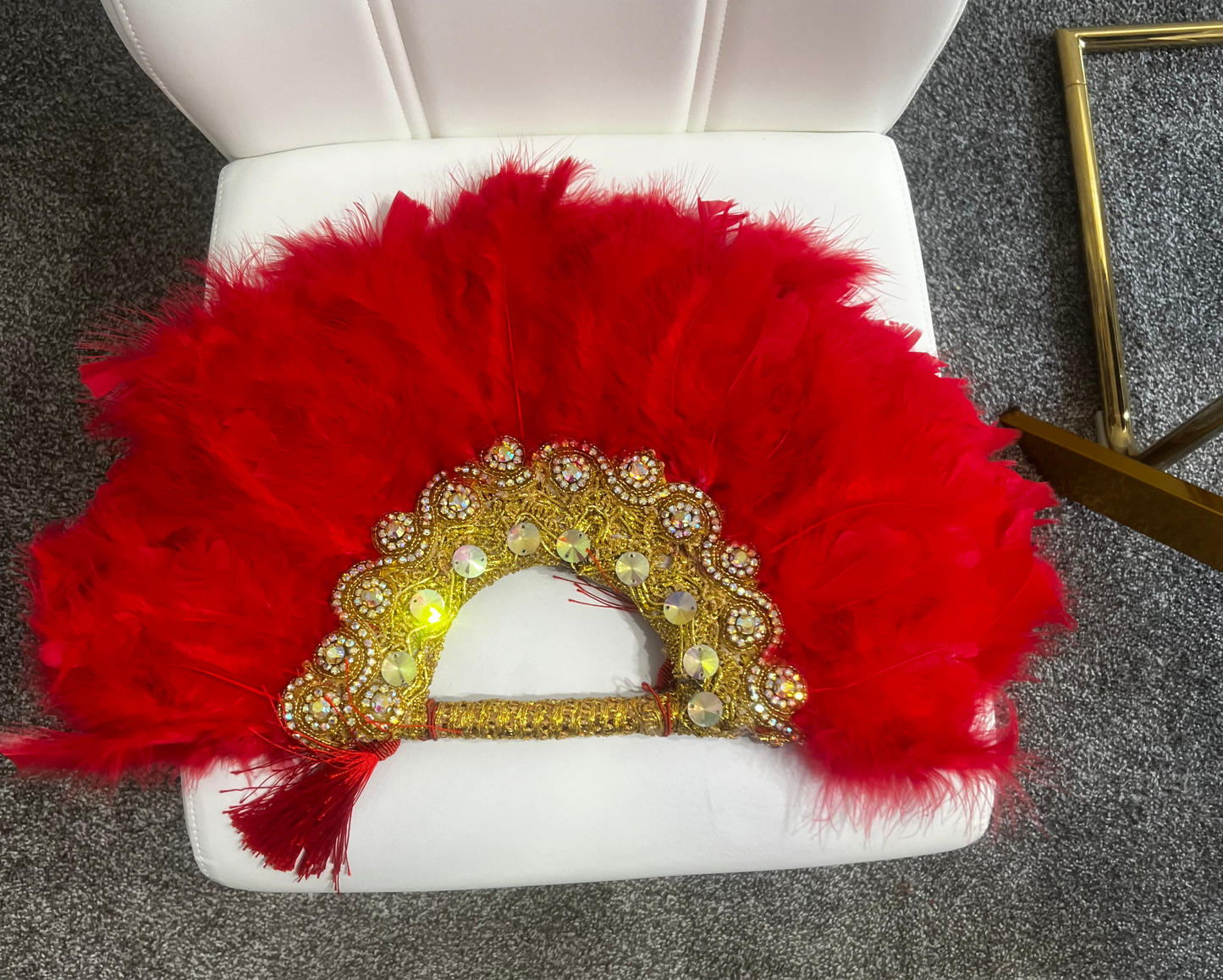 African fashion feathers handfan