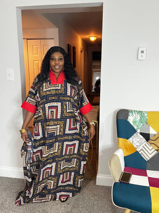 Crepe kaftan dress with two side pockets