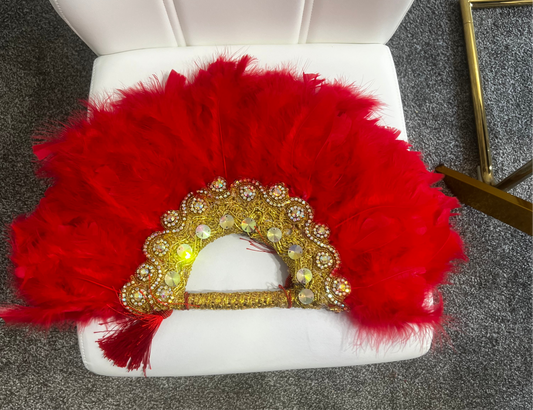 African fashion feathers handfan