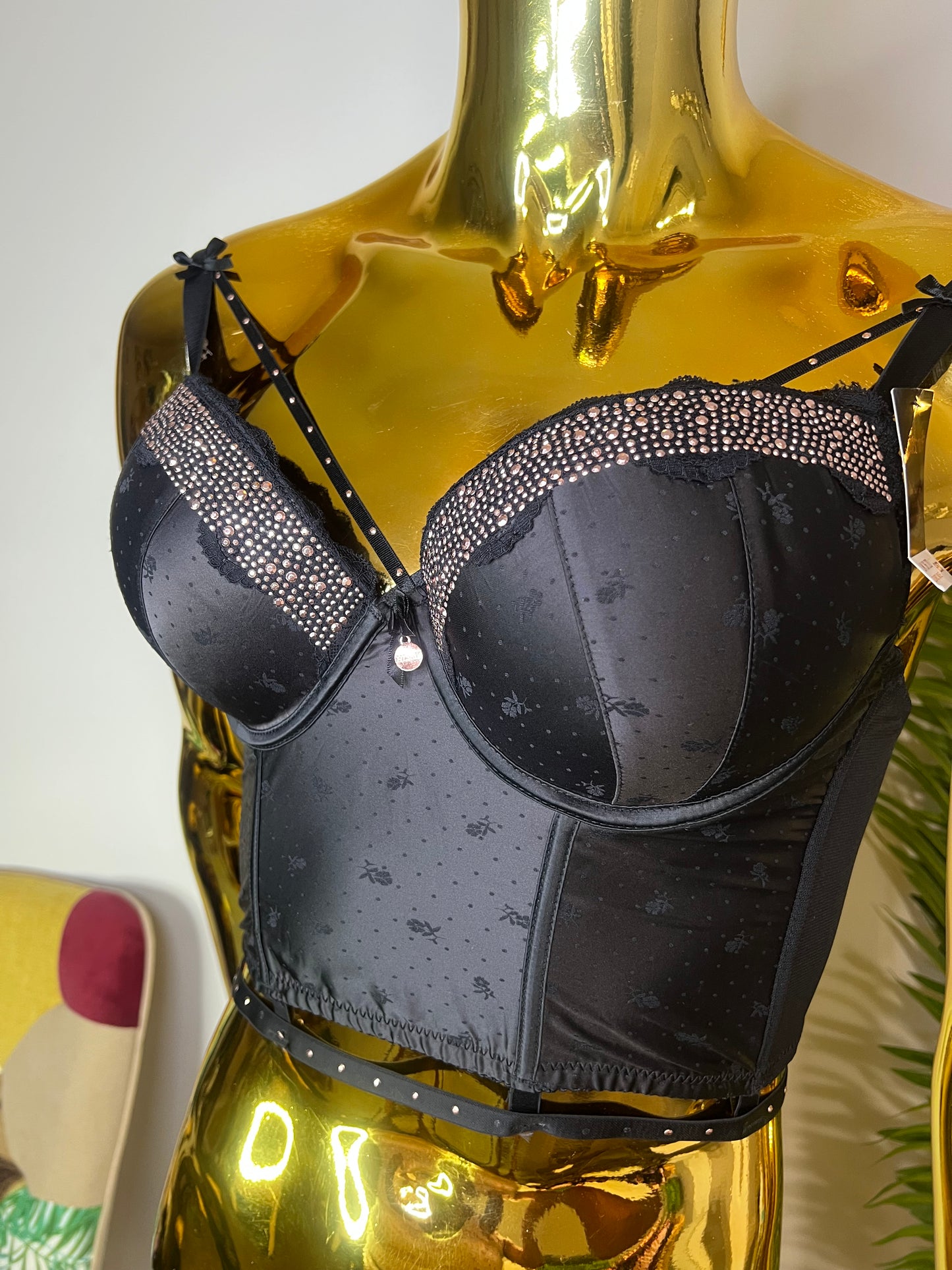 Double padded push up bra with corset