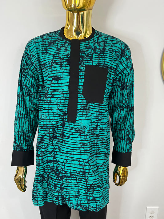 Oye Ankara African men’s shirt in long sleeve