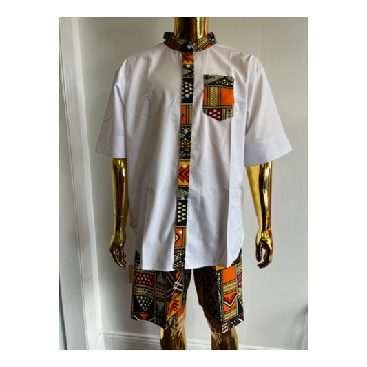 Oba Ankara African men’s shirt and short