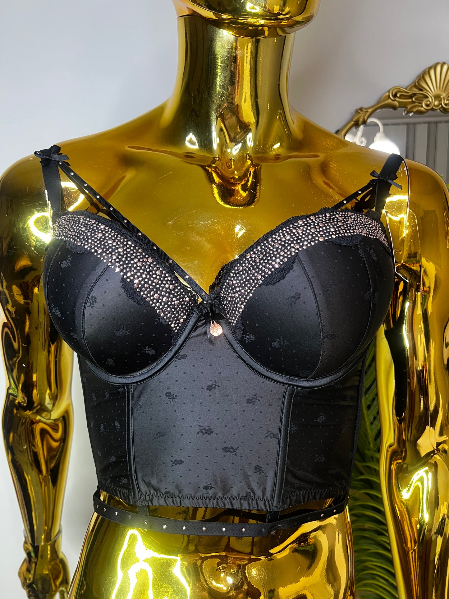 Double padded push up bra with corset