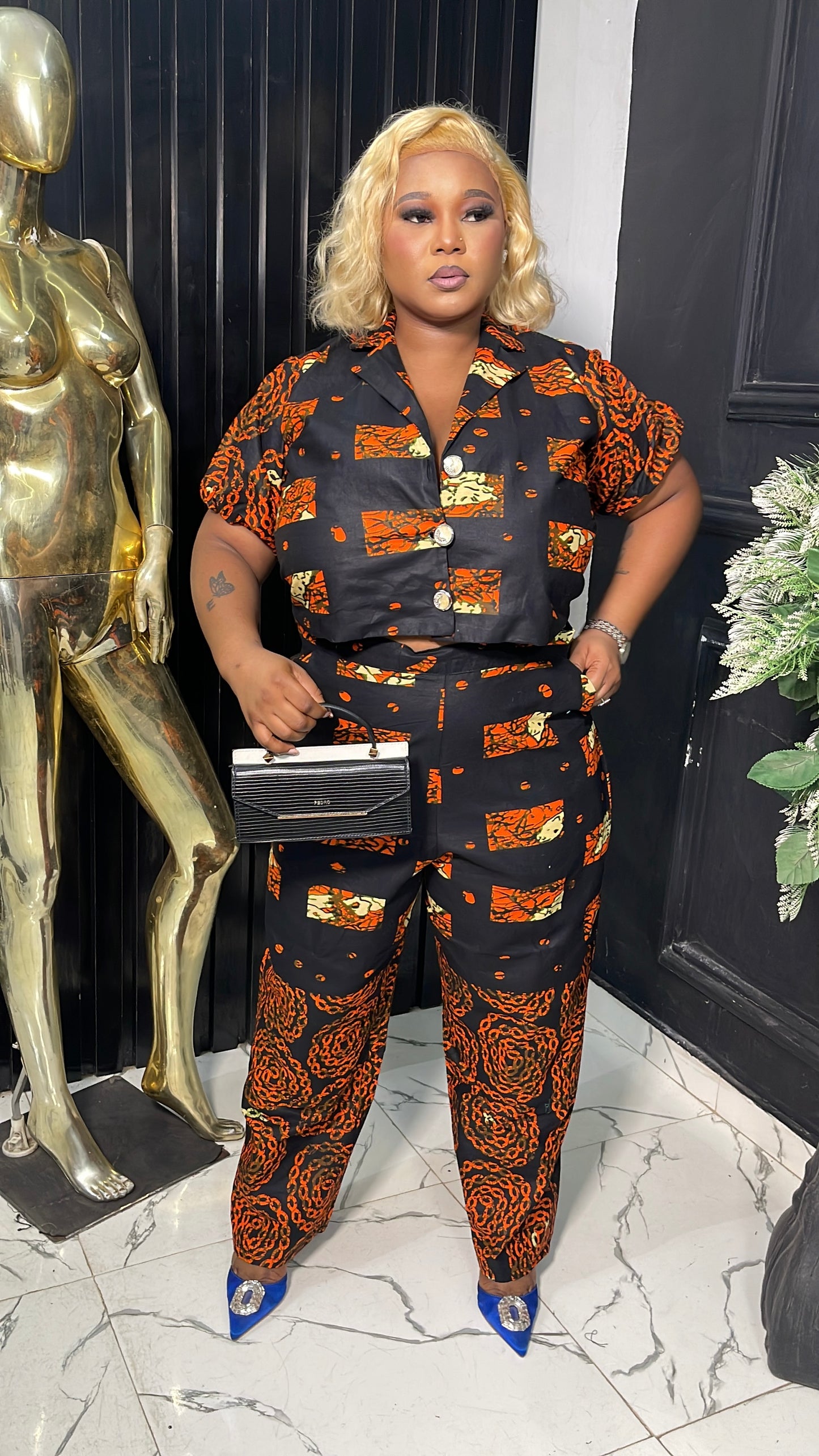MOFE Ankara pant & crop shirt