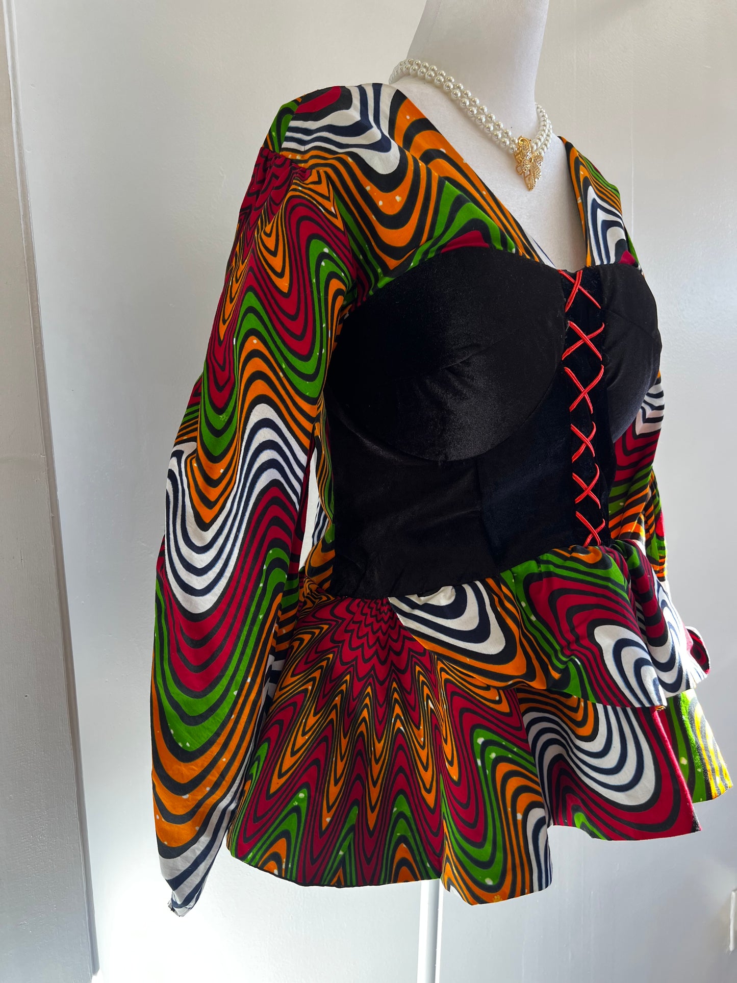 Tani stylish Ankara peplum blouse