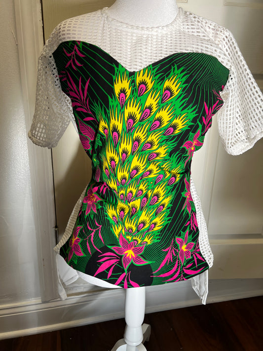 Bimpe Ankara blouse with belt