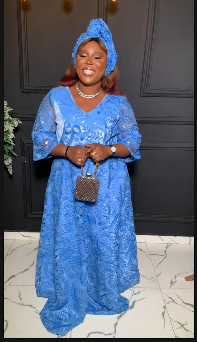 Wande African Lace dress with pocket (Copy)