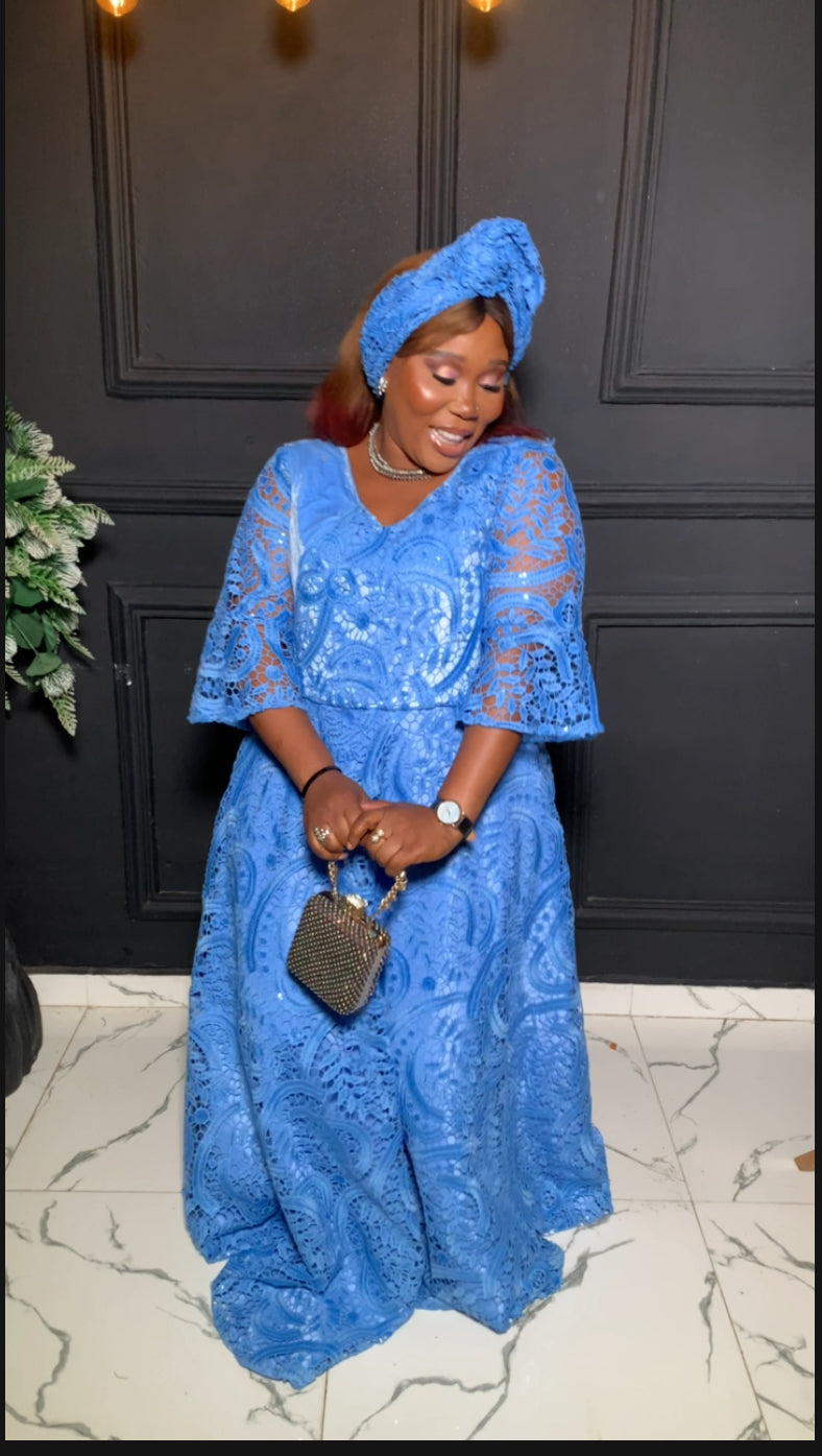 Wande African Lace dress with pocket (Copy)