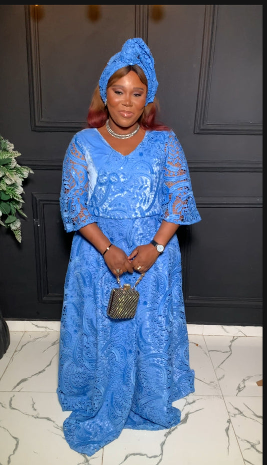 Wande African Lace dress with pocket (Copy)