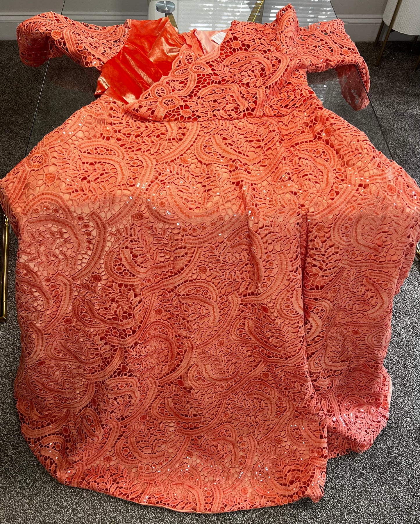 Wande African Lace dress with pocket (Copy)
