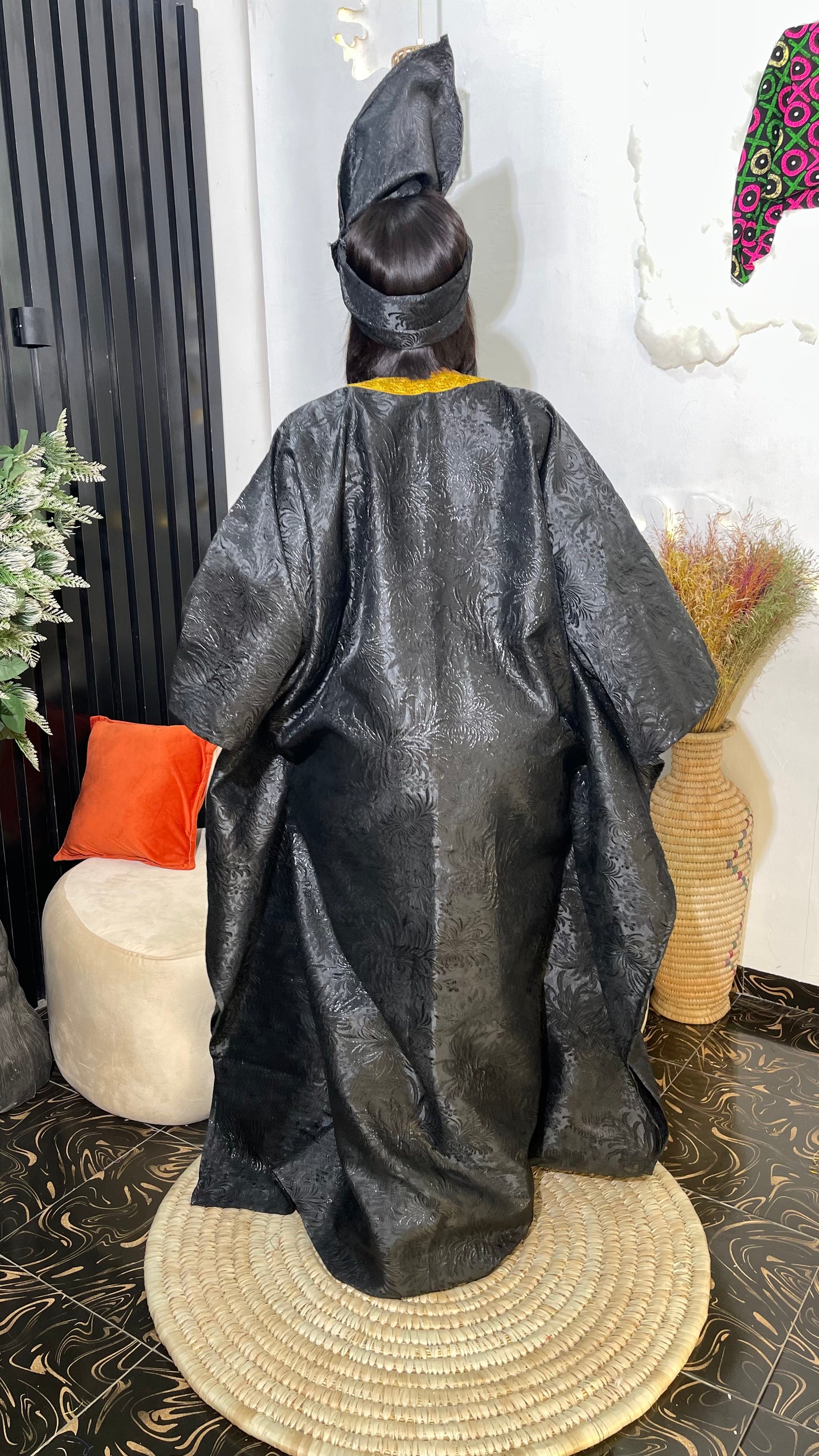 Morire Luxury Damask bubu dress with embroidery