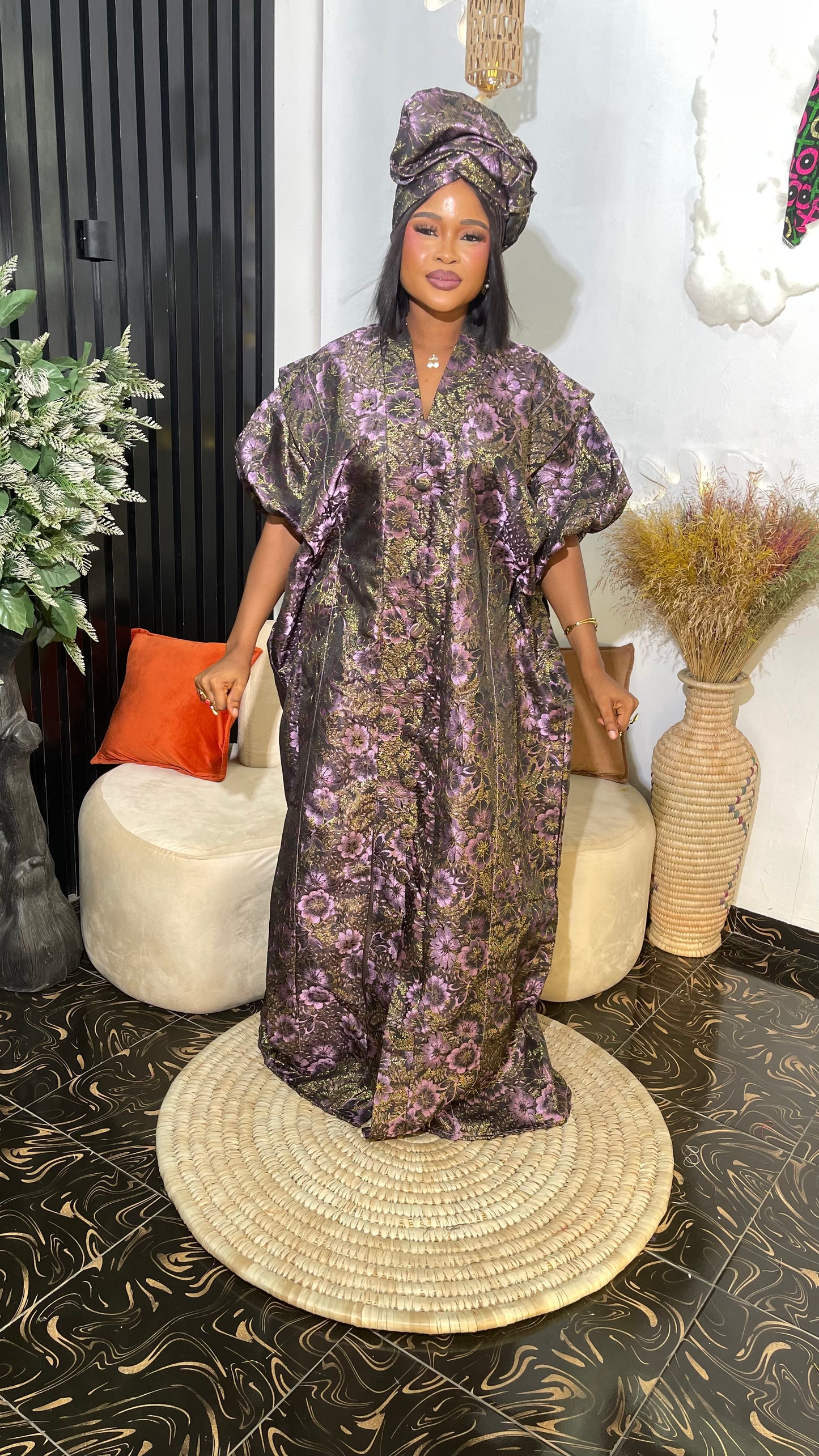 Yemmy Damask bubu dress / Brocade