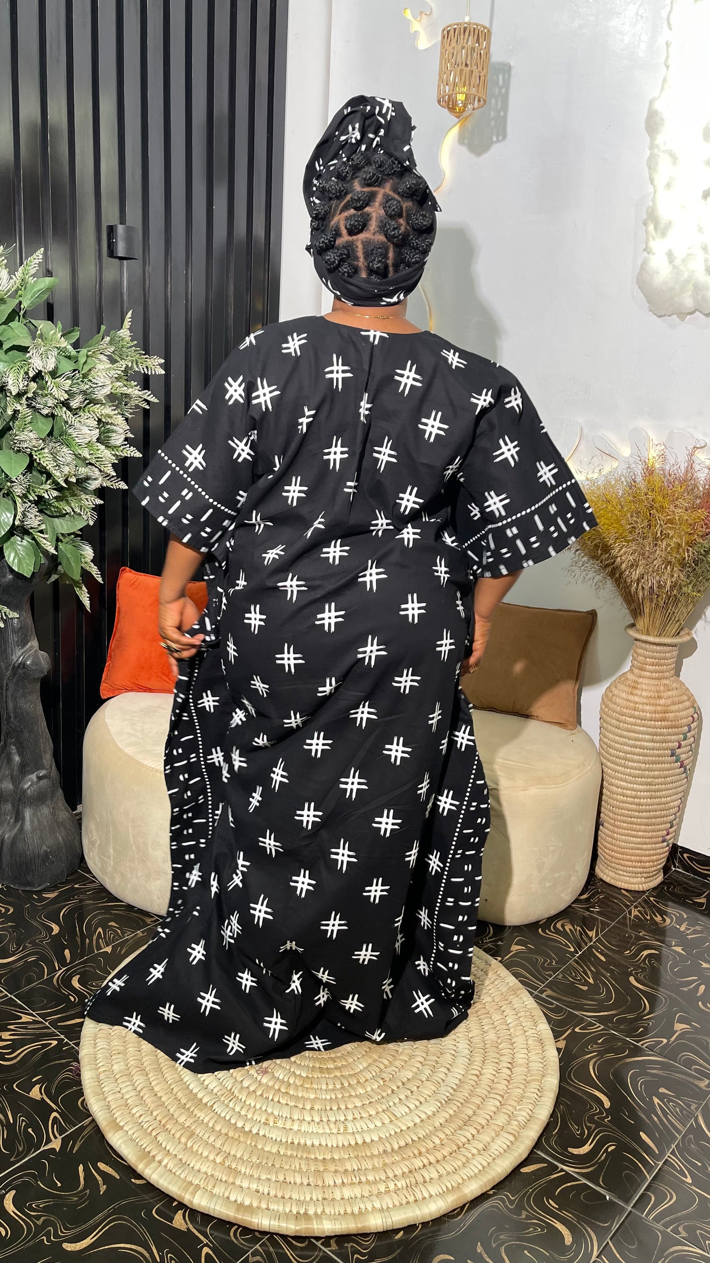 Jire Ankara maxi free dress with Aso Oke Pocket