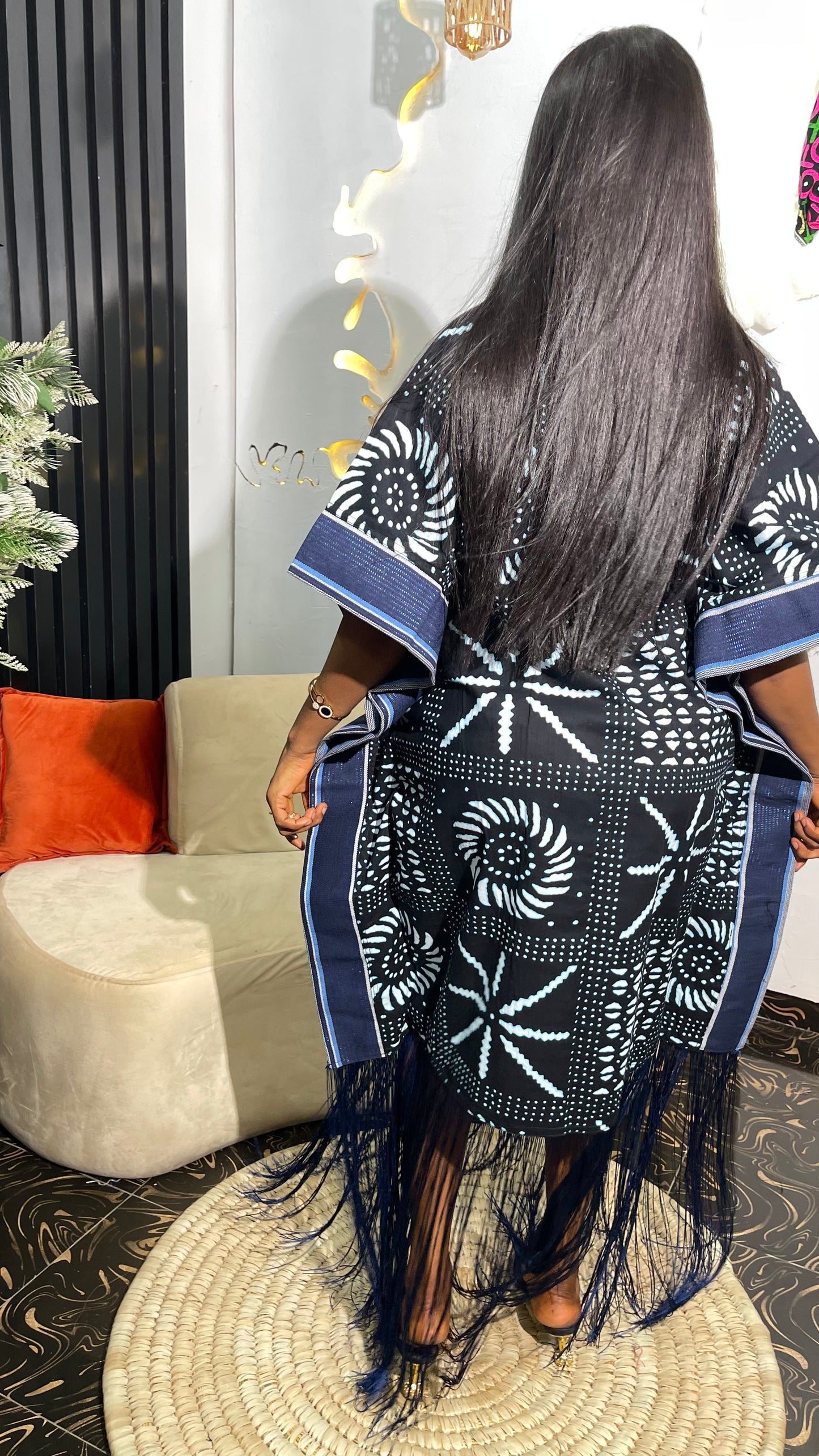 Caro fringe Ankara Dress With Aso Oke