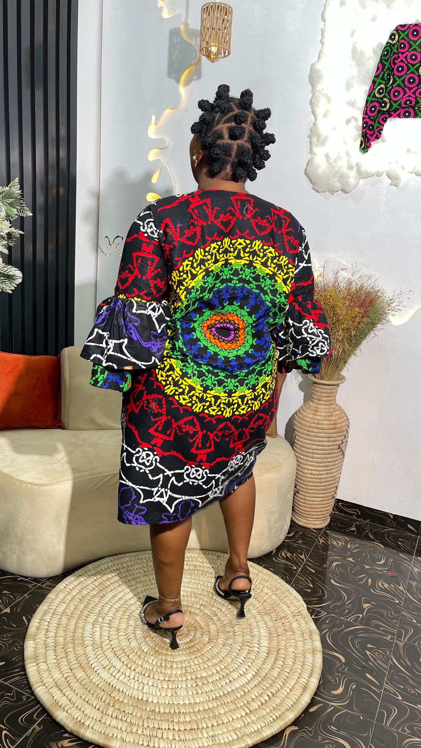 Vicky Stylish Short Ankara Dress