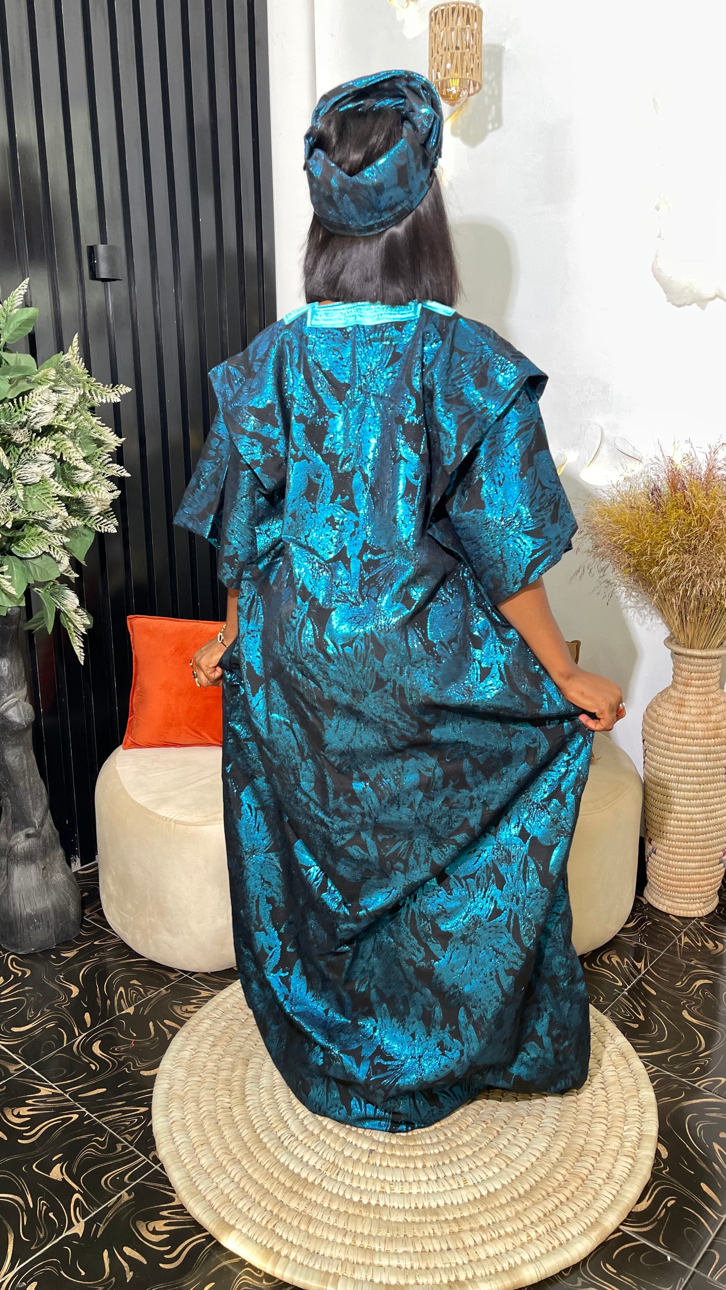 Moyo Elegant Damask bubu dress with embroidry