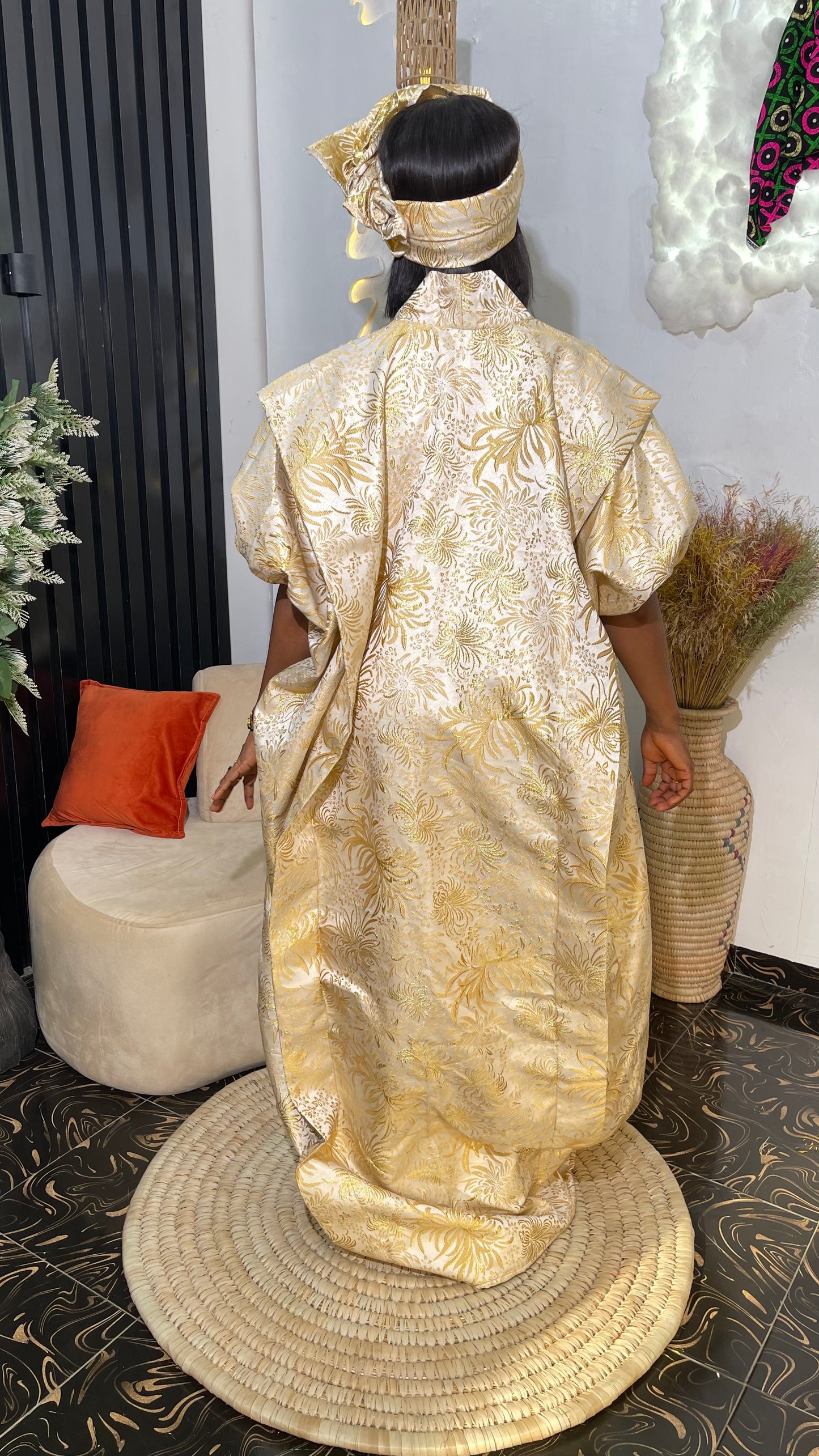 Yemmy Damask bubu dress / Brocade