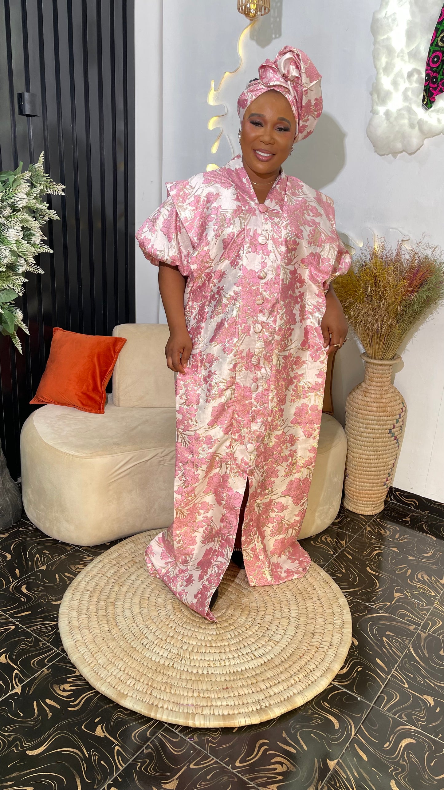 Yemmy Damask bubu dress / Brocade