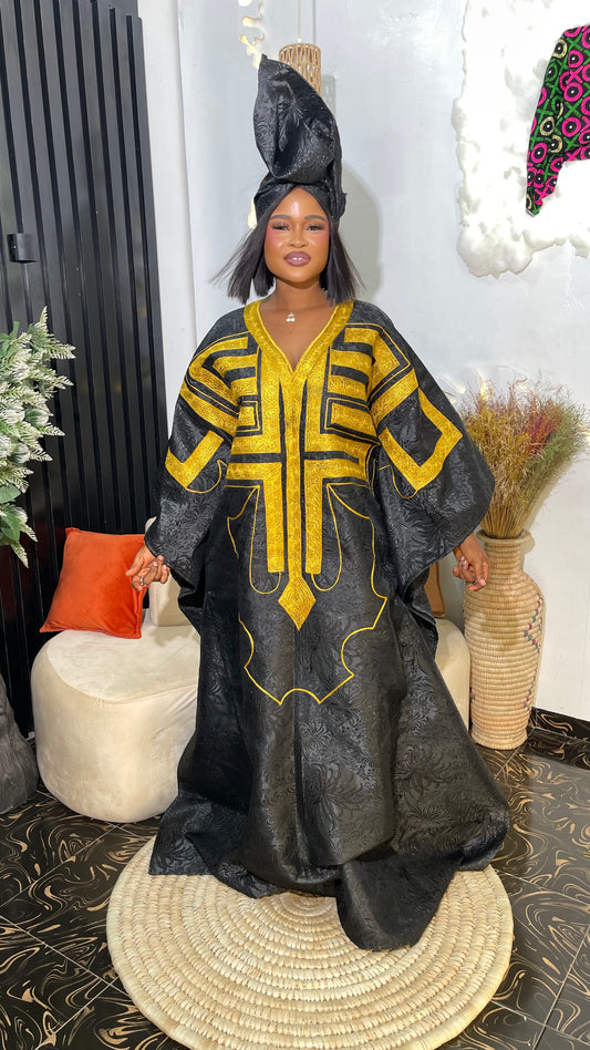 Morire Luxury Damask bubu dress with embroidery