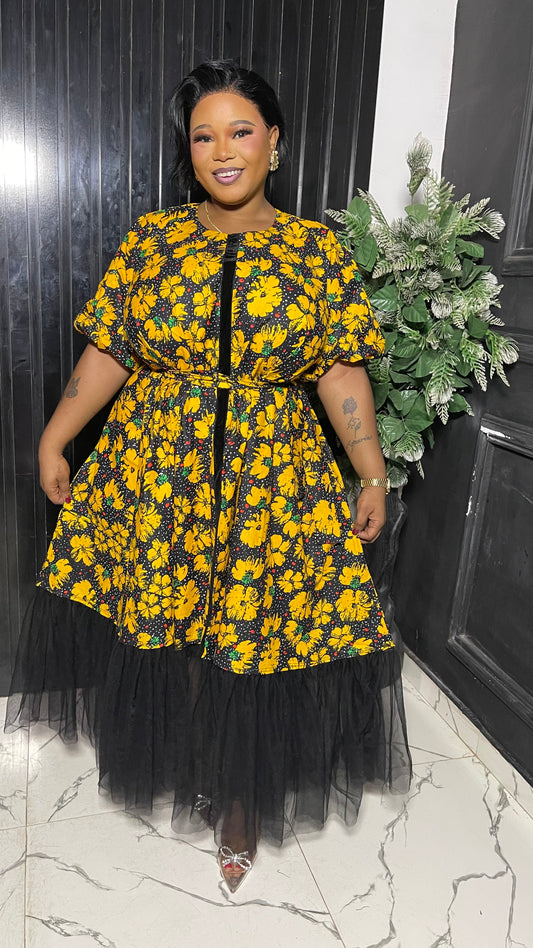 Ivy Free Size Stylish Ankara African dress