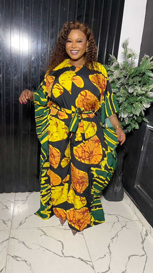 Crepe material free size jumpsuit with belt Slightly stretch