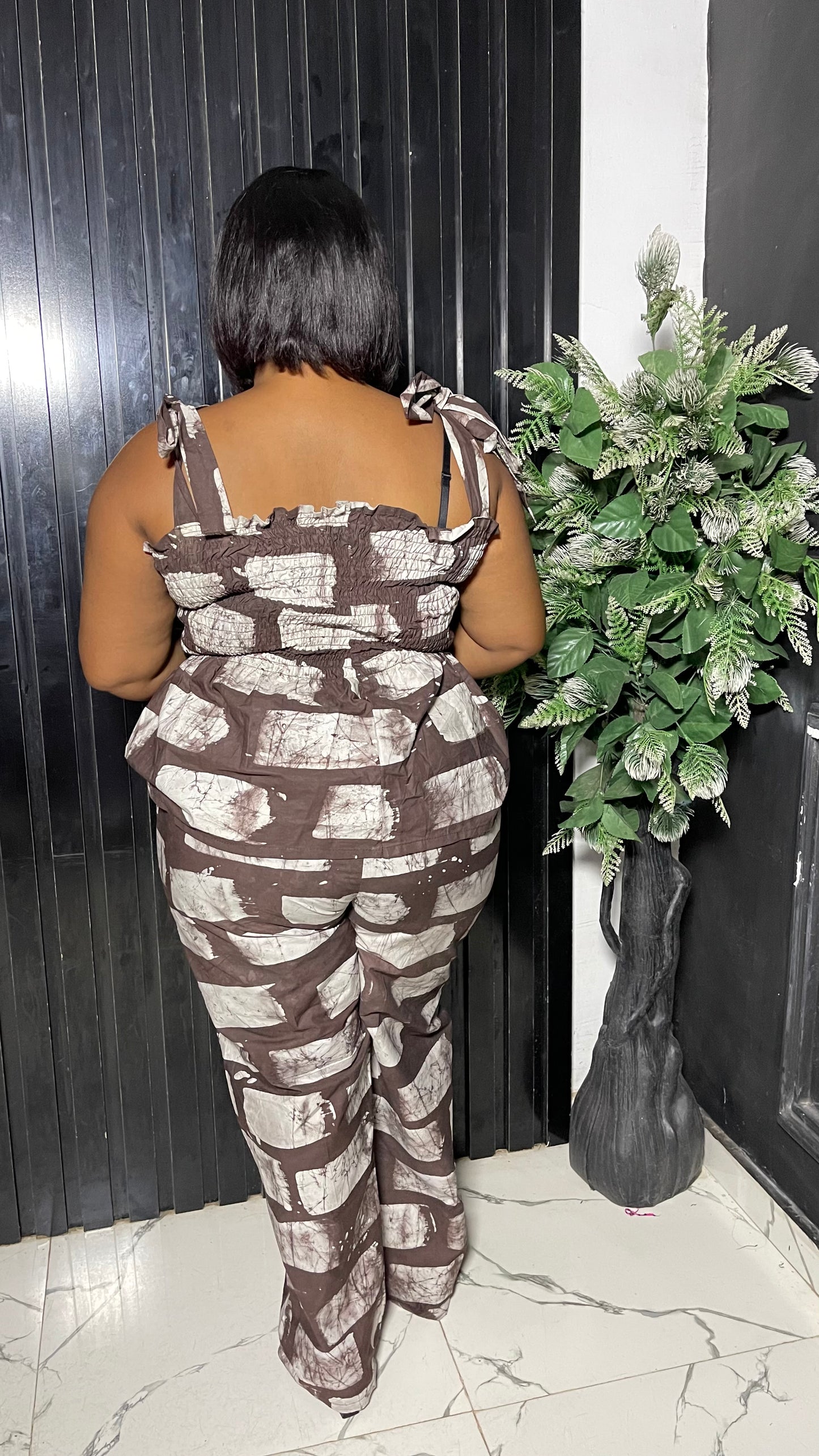 Tammy African 2pcs set ( Elastic adjustable top and pant)