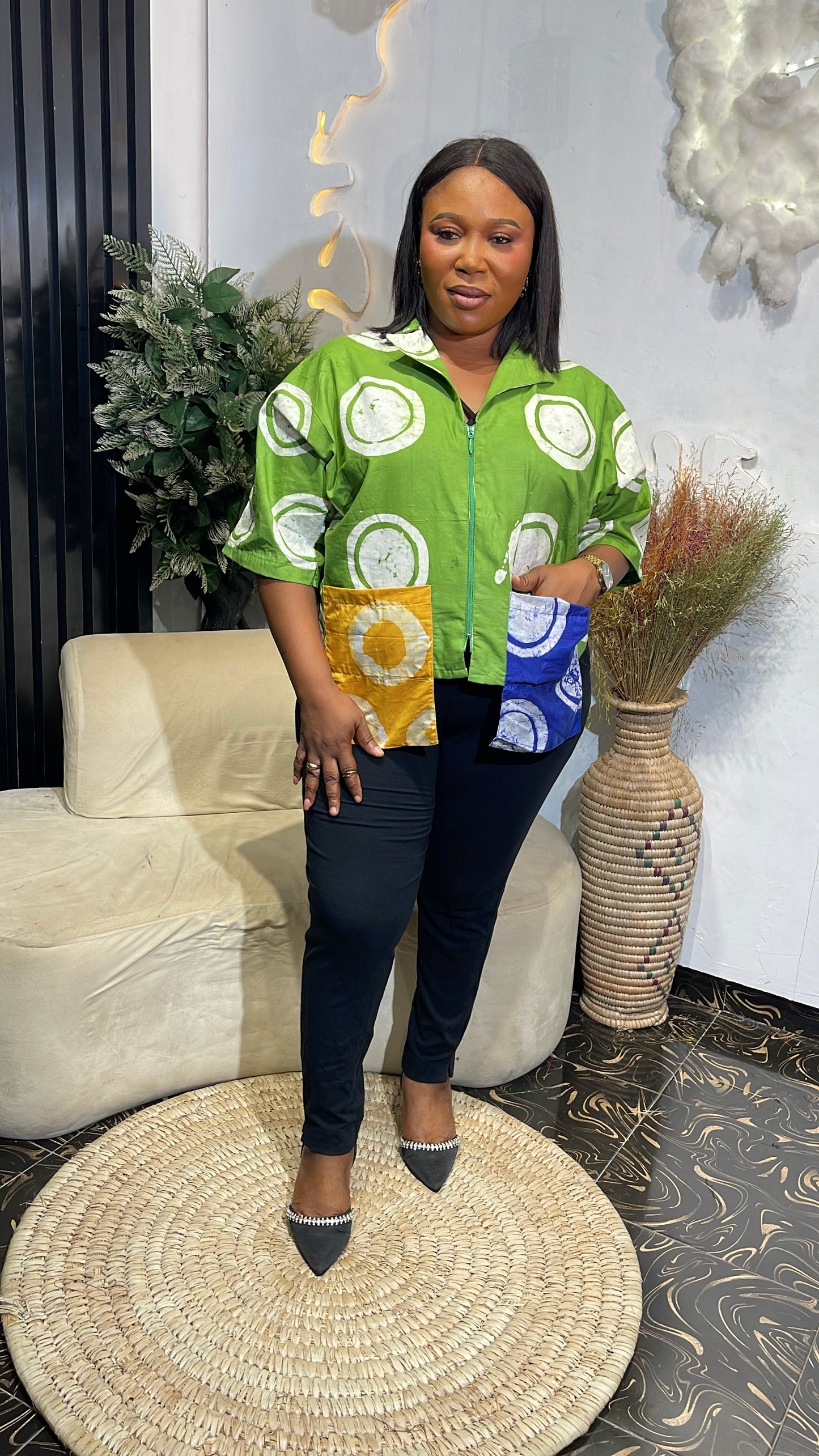 Mercy Stylish African shirt with pockets/ African women shirt