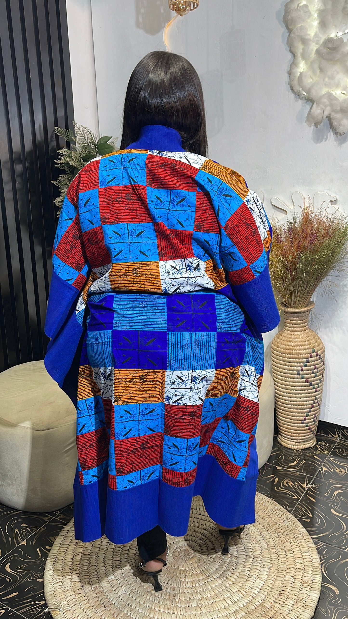 Priscy sophisticated Ankara with aso oke kimono jacket