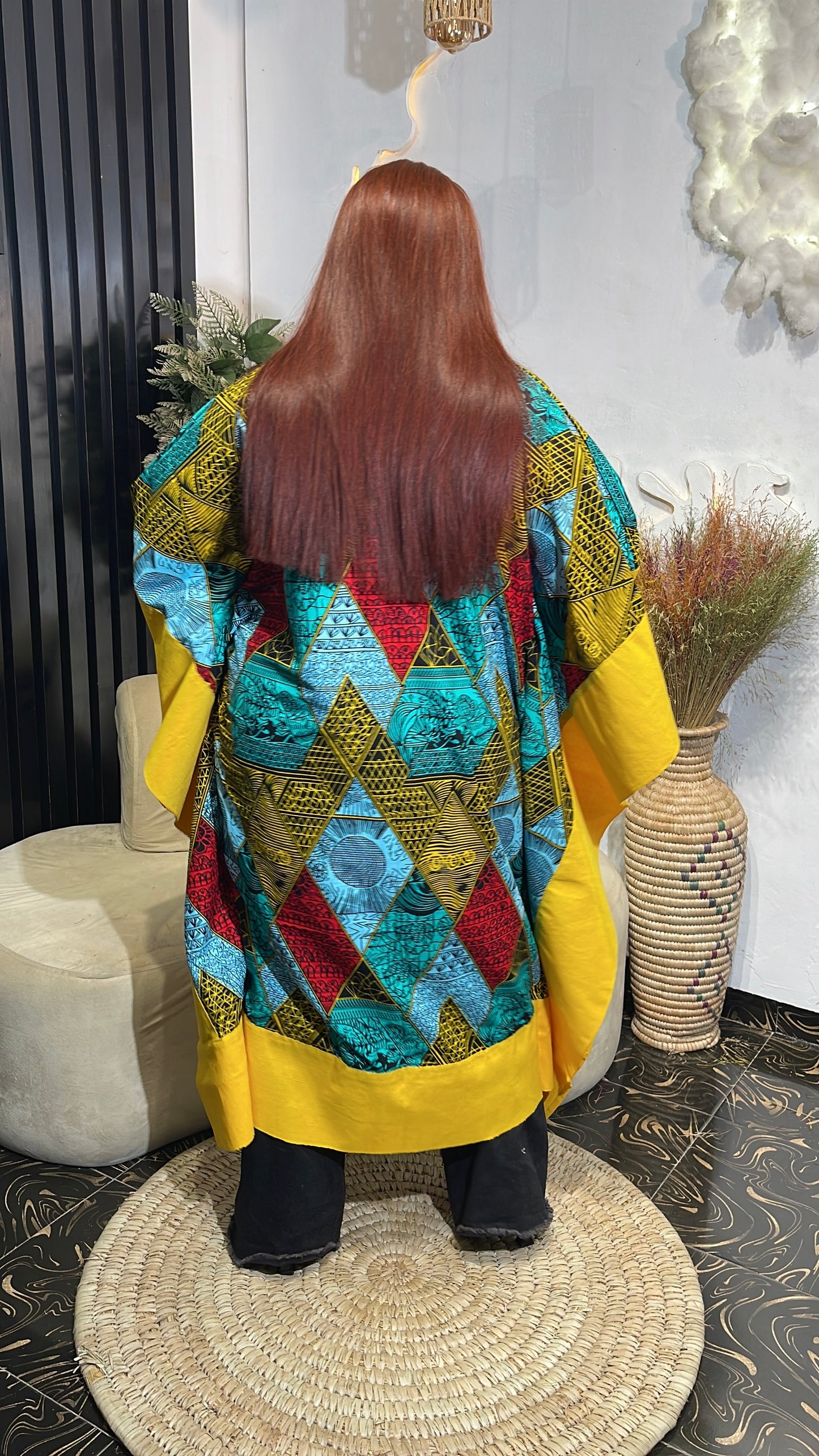 Priscy sophisticated Ankara with aso oke kimono jacket