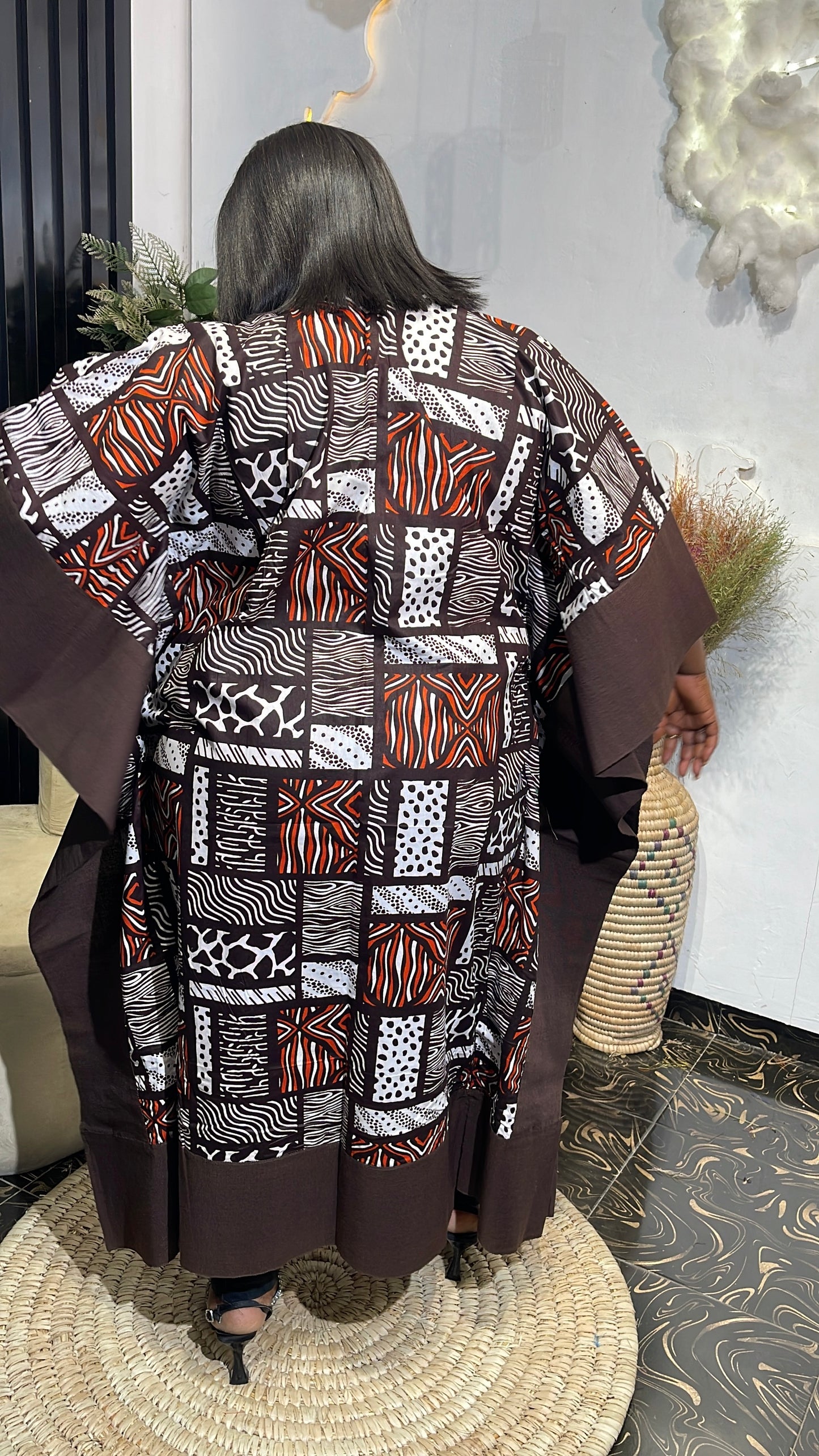 Priscy sophisticated Ankara with aso oke kimono jacket