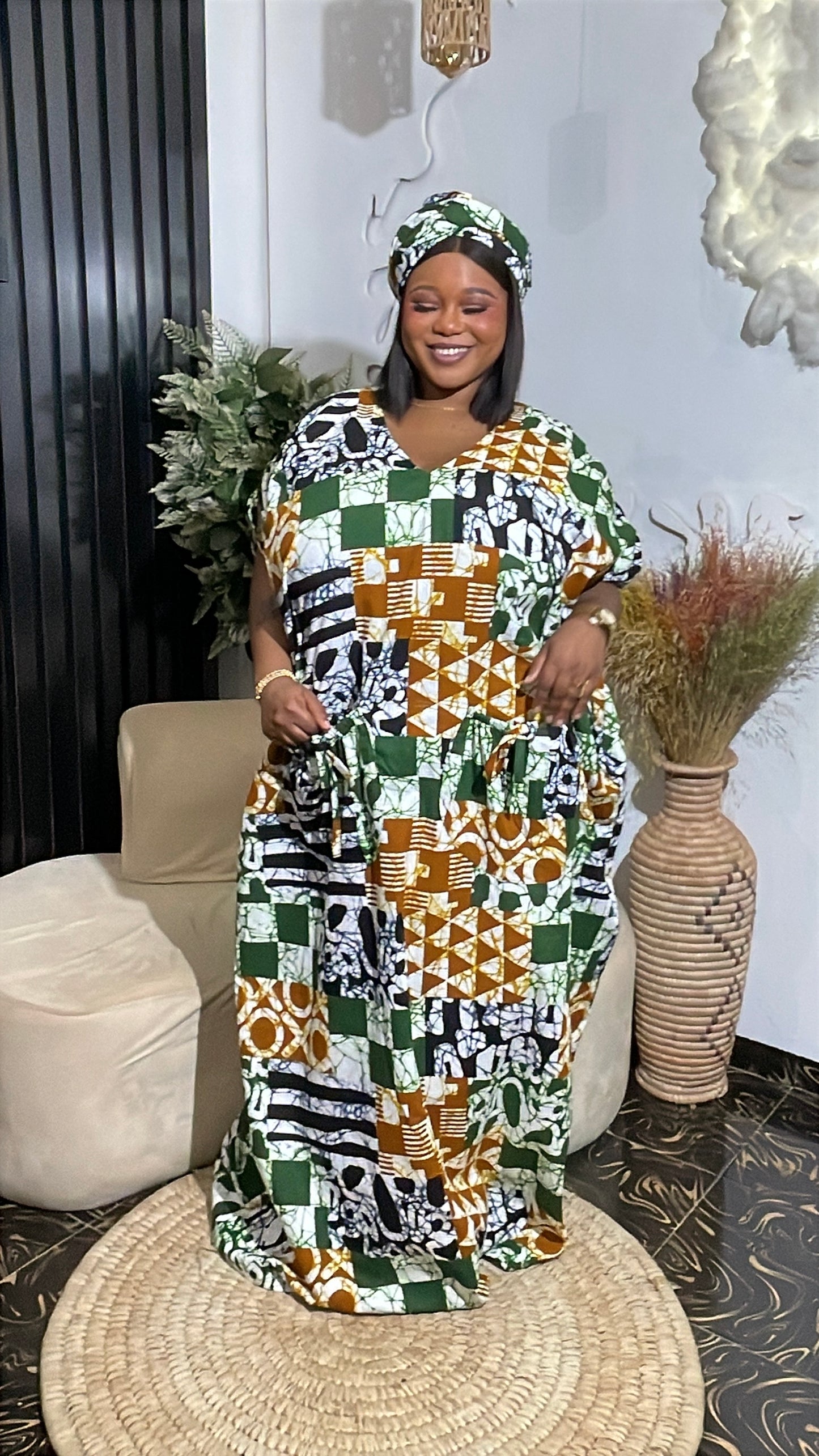 Naommi Quality Ankara bubu kaftan dress