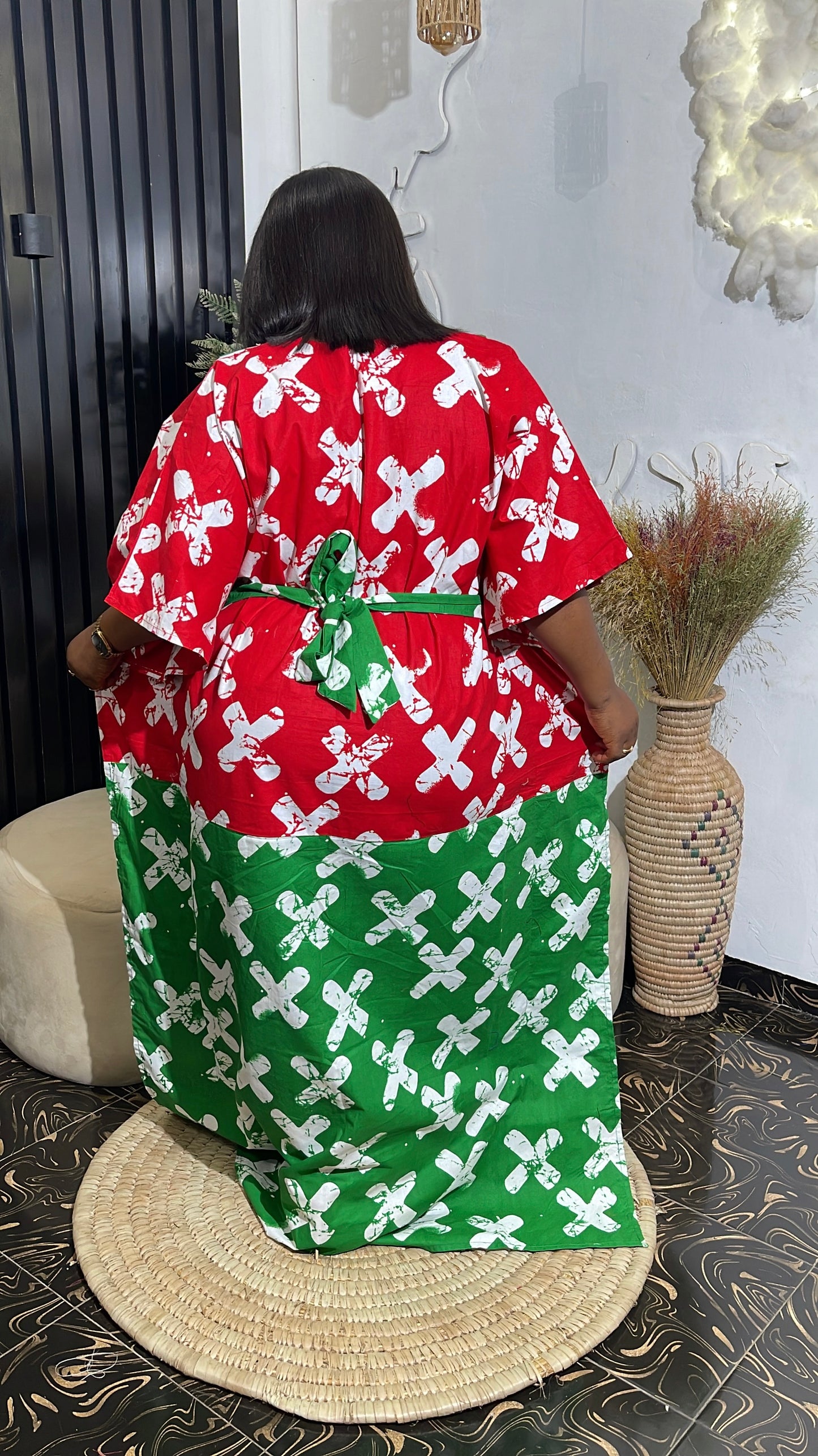 Bolanle Quality Ankara bubu dress with belt