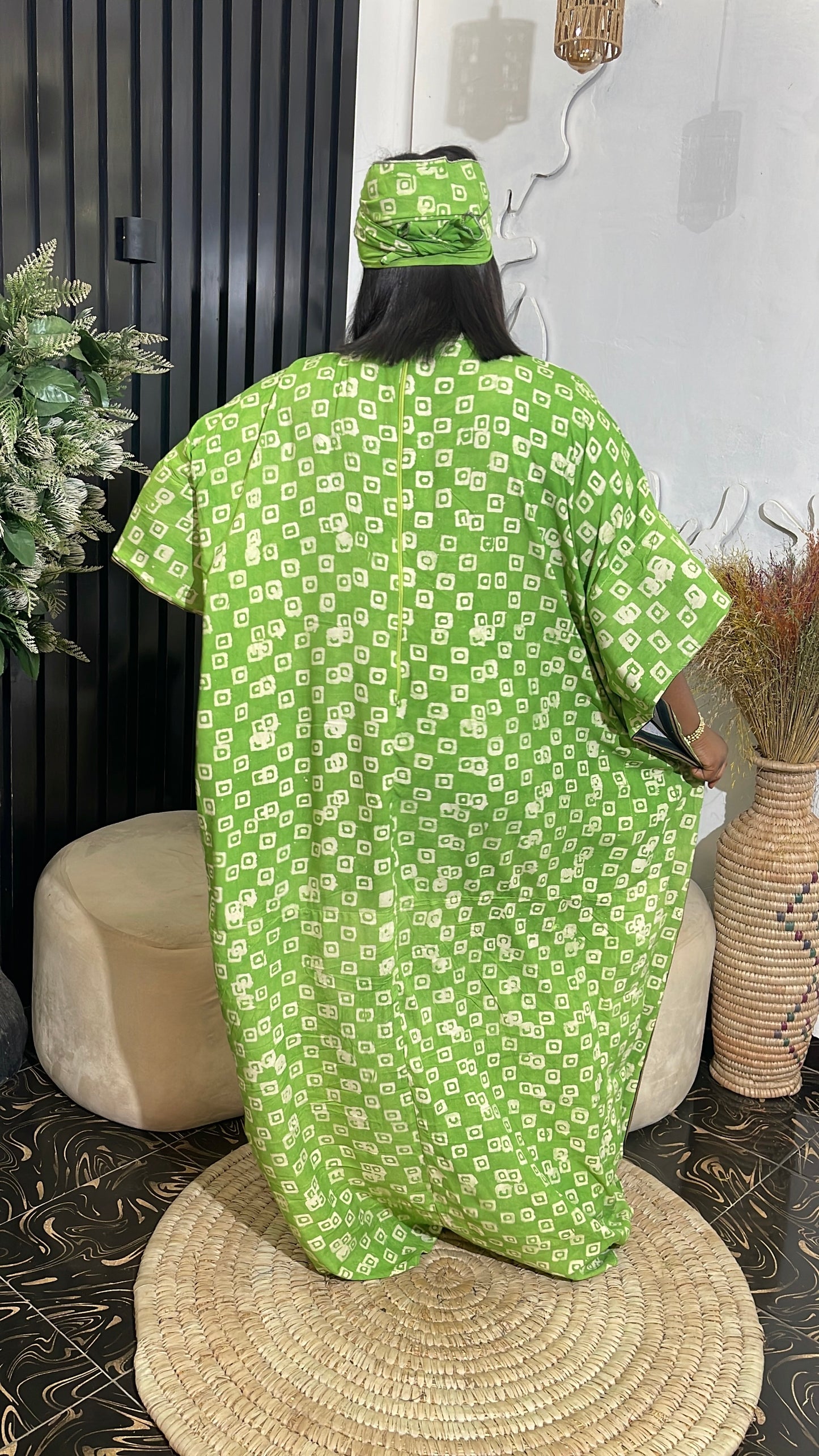 Anikeade Elegant Bubu kaftan dress with Aso oke