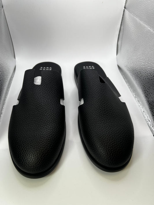 African Made Men Leather full Black Half Shoe